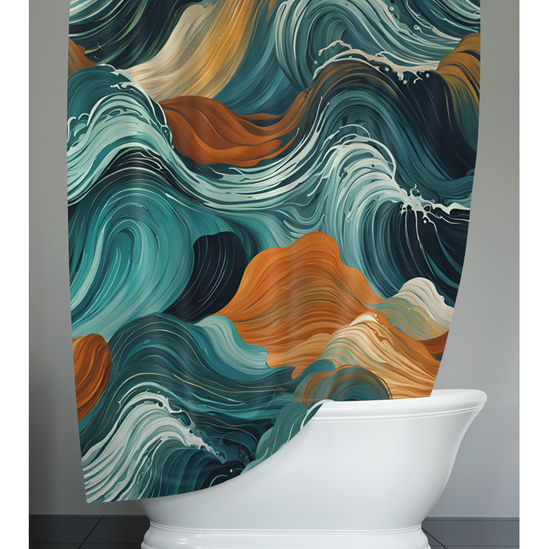 Rideau de douche abstrait Gerringer, H 93 po x l 70 po