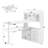 Adjustable Height Corner Bar Table With Glass Door, Shelves & Drawers, Reversible Design