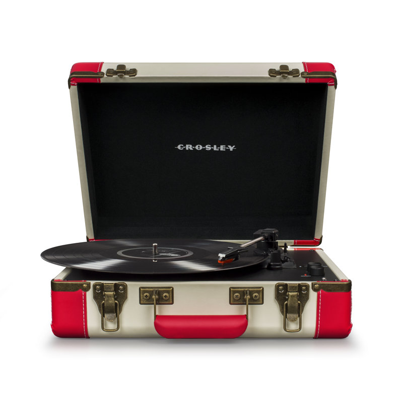 Tourne-disque décoratif portatif Executive Deluxe, Rouge