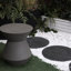 Table d'appoint brune et sable - H 18,1 po côté multifonctionnel pour patio en oxyde de magnésium 18,1 po