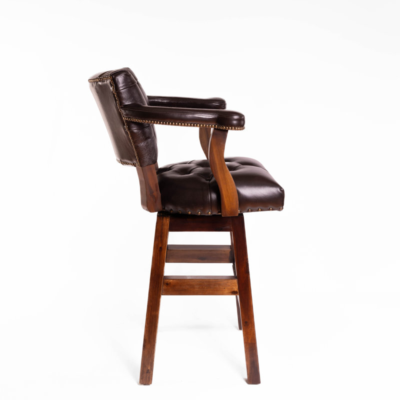 Trophy Tufted, Dark Brown, Counter Stool (26" Seat Height)