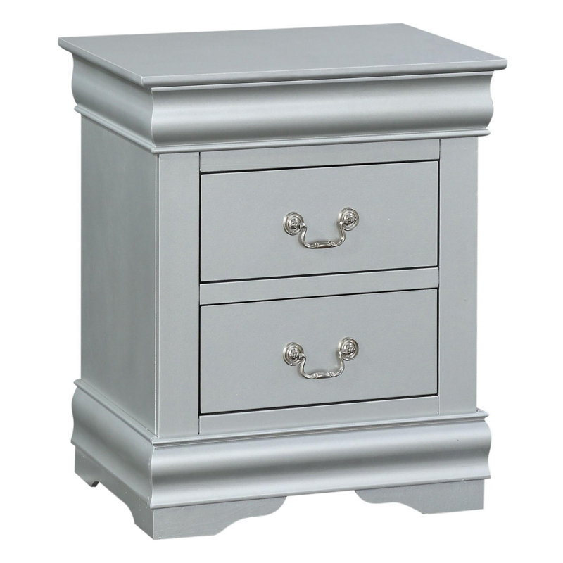 Modern Minimalist Nightstand, Silver