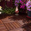 Carreaux de terrasse entrelacés à rayures, bois d'acacia gris clair carré 12 po x 12 po-122988013