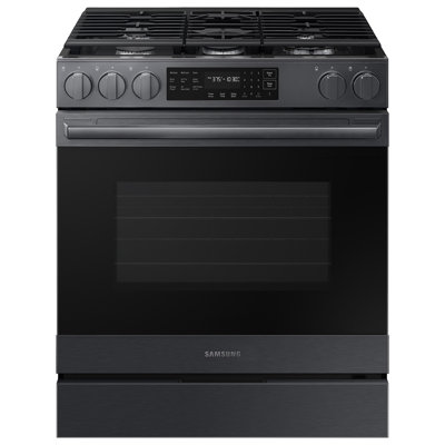 Bespoke 6.0 cu. Ft. Smart Slide-In Gas Range with True Convection in Matte Black Steel