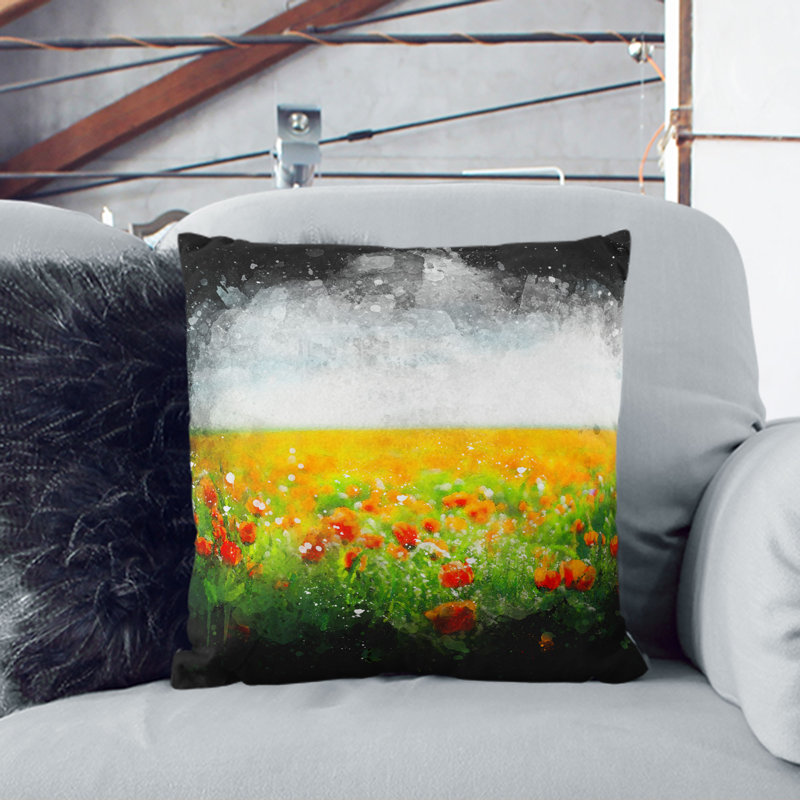 Square Throw Cushion, Stone, 40cm H x 40cm W x 15cm D