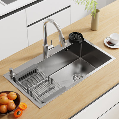 Évier de cuisine en acier inoxydable encastrable 32 po L