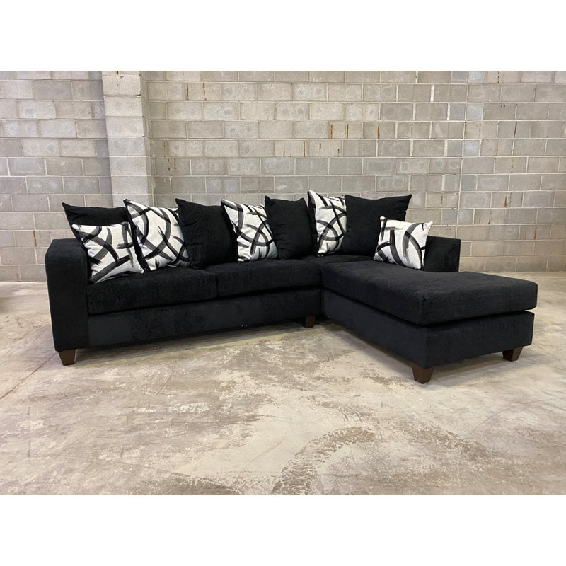 Canapé modulaire Monroe RAF, Mélange de polyester noir
