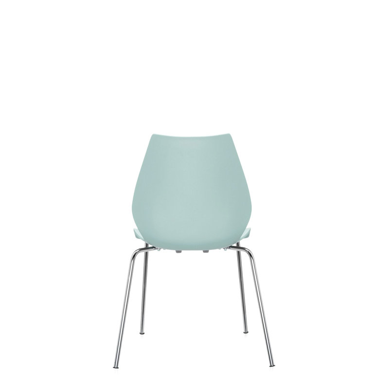 Maui Chair by Vico Magistretti, Light Blue, Chrome Steel