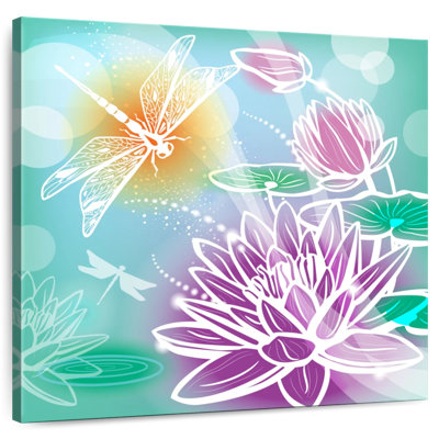 Harnek fleurs de lotus et libellules