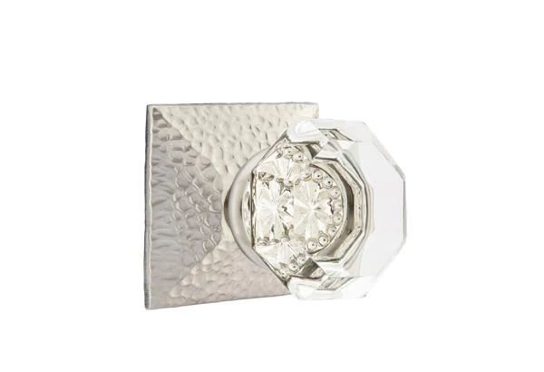 Emtek Privacy Interior Mortise Set w/ Hammered Rosette & Old Town Knob (RH)