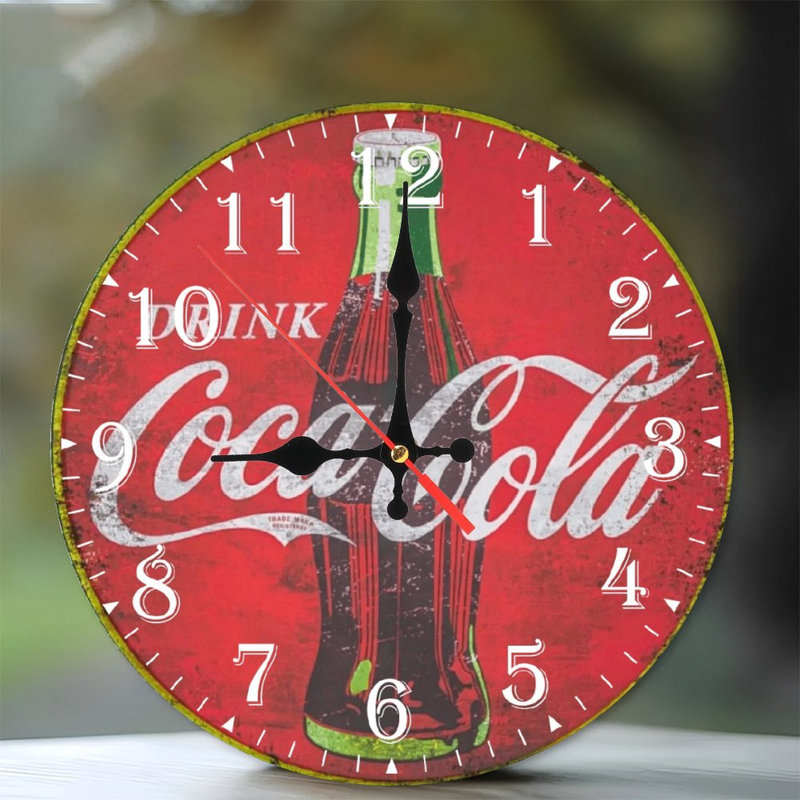 Horloge murale en bois 10 po, mouvement silencieux, à piles (piles AA non incluses), décor artistique, parfait pour les décorations