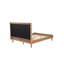 Grand lit en bois avec tête de lit tapissier de style piano, lit en bois avec cadre de lit renforcé, blé