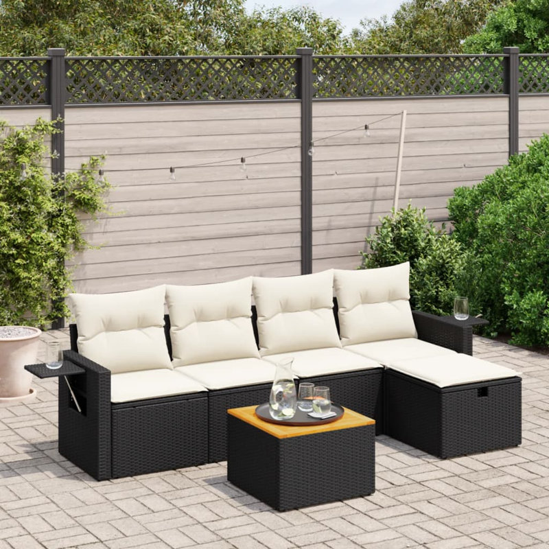 Vidaxl Garden Sofa Set Black