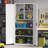 72" Metal Garage Storage Cabinet With Adjustable Shelves And Lockable Doors, Heavy Duty Tool Cabinet For Warehouse, Home Office, Black-1628225674