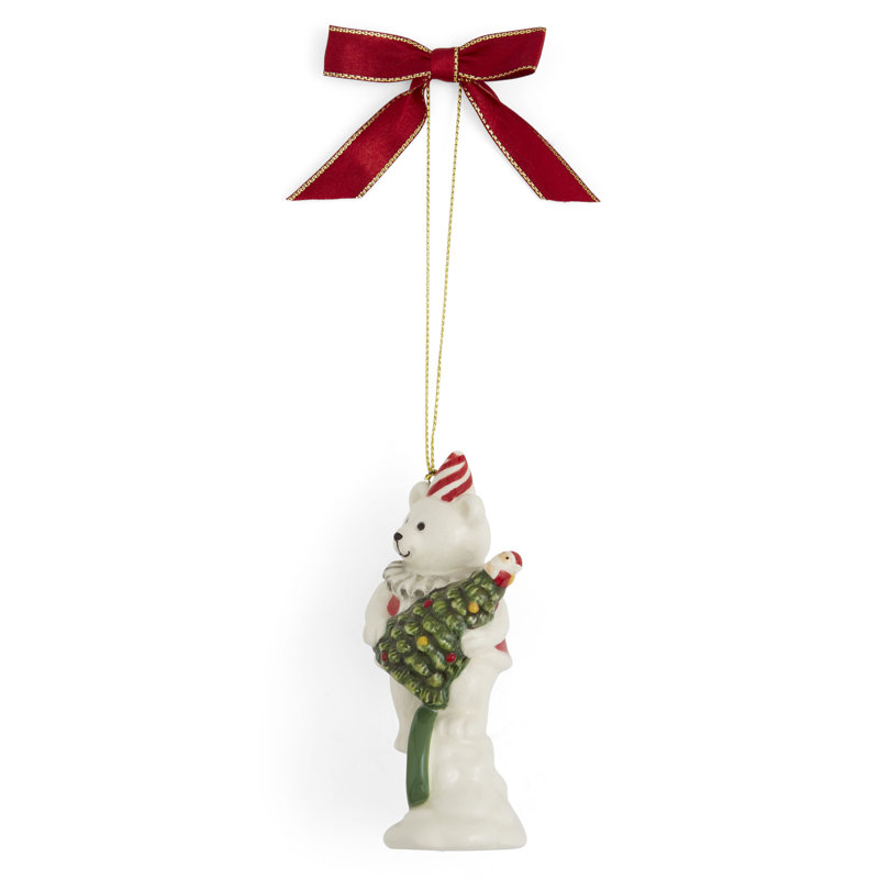 Spode Christmas Tree Carnival Bear Ornament 4"