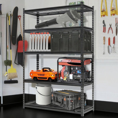 5 Tier Heavy Duty Garage Shelving, 2200LBS Storage Shelves, Adjustable Metal Shelves for Pantry Closet Warehouse Basement