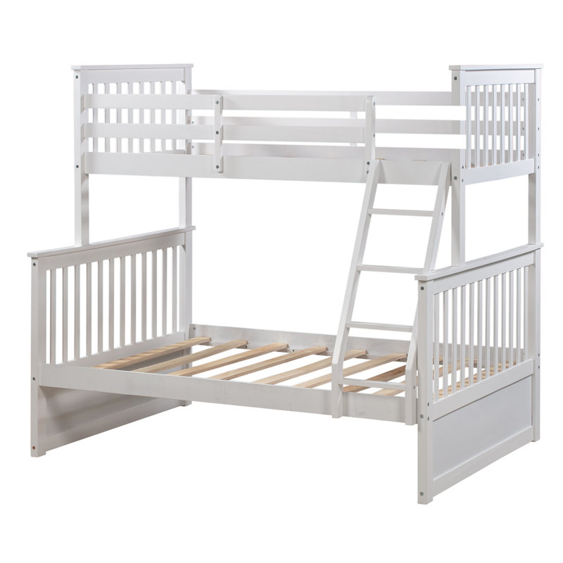Lit superposé fonctionnel en bois avec tiroirs de rangement, échelle et garde-corps pour une utilisation optimale de l'espace et un sommeil confortable