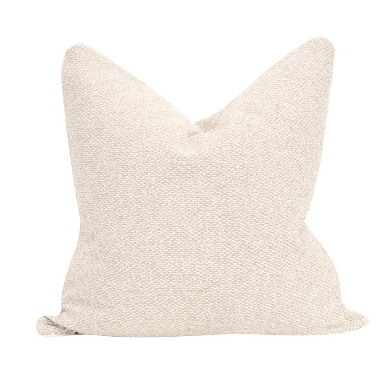 Beige 22" Square Linen Performance Pillow Set