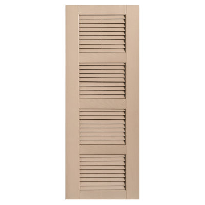 Straight Top Full-style Open Louver Shutters Pair