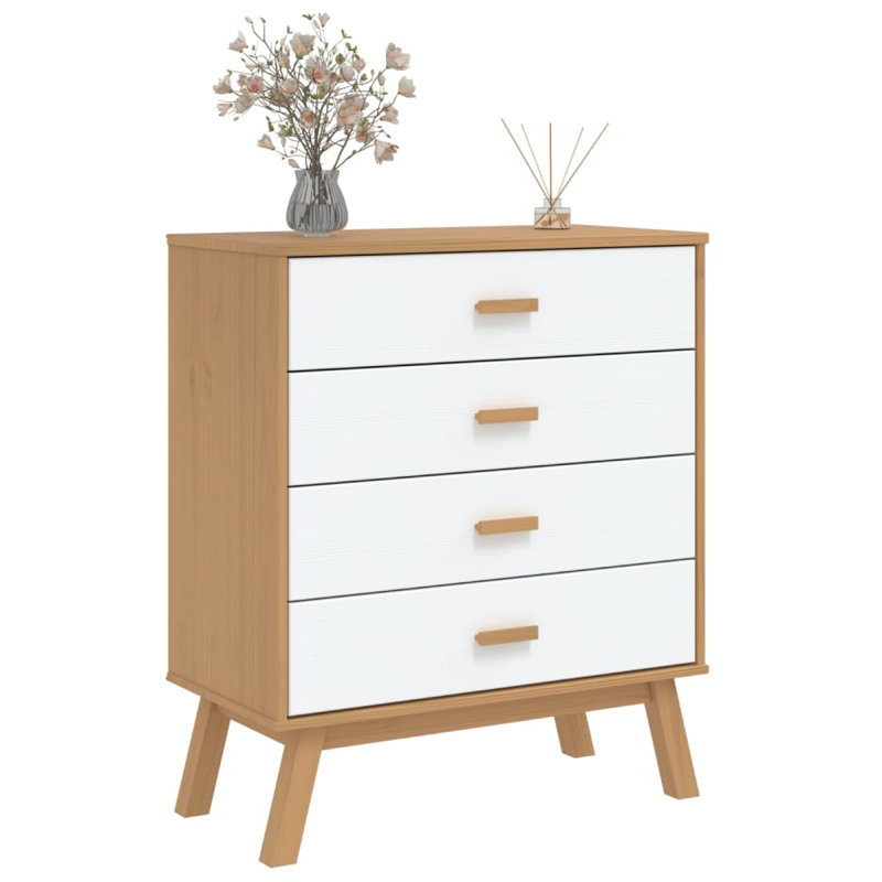 Nancee 76.5cm W 4 - Drawer Chest of Drawers, White/Brown