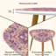 Ensemble de 2 tables basses gigognes triangulaires en cristal mauve avec papillons et éléments mystiques de la table de bout