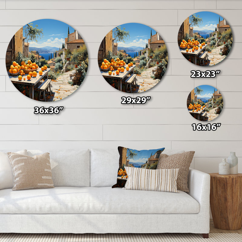 Hamer - Paysages, art rond en métal, H 16 po x l 16 po