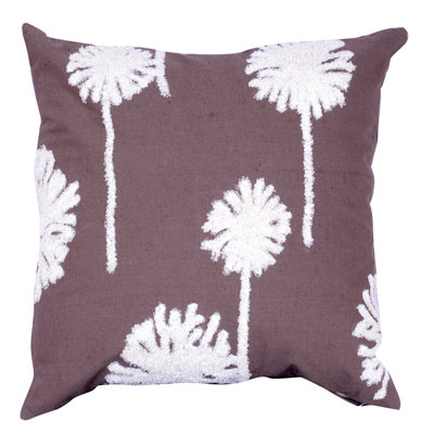 Embroidered Cotton Blend Throw Pillow