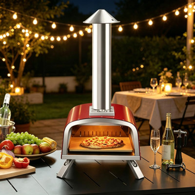 Outdoor Pizza Oven Propane & Wood Fired Stainless Steel Pizza Grill