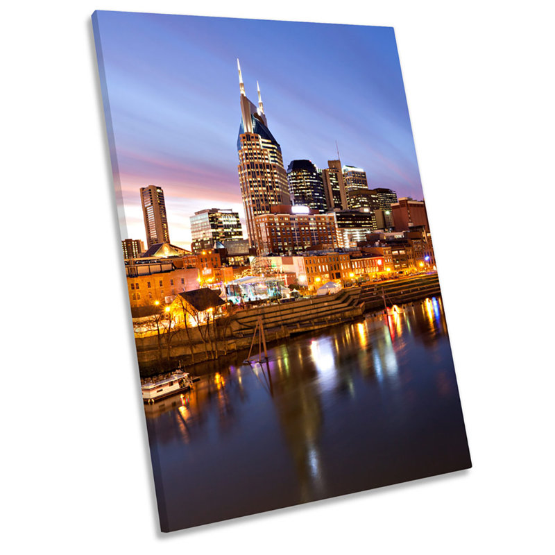 Nashville City Skyline Tennessee 1 Piece Wrapped Canvas Wall Art, 91.4cm H x 61cm W