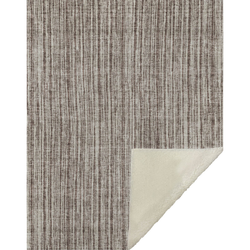 Jeté à rayures Addison Sherpa ASB760, Brun