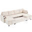 Canapé-lit modulaire 111,8 po avec canapé-lit polyvalent avec grand espace de rangement, deux ports USB et deux porte-gobelets pour le salon-2144087210