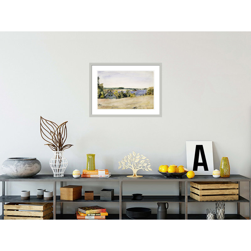 «Gardiner's Bay from Sag Harbor» par George Wesley Bellows - impression giclée encadrée, H 22,03 po x l 29,5 po