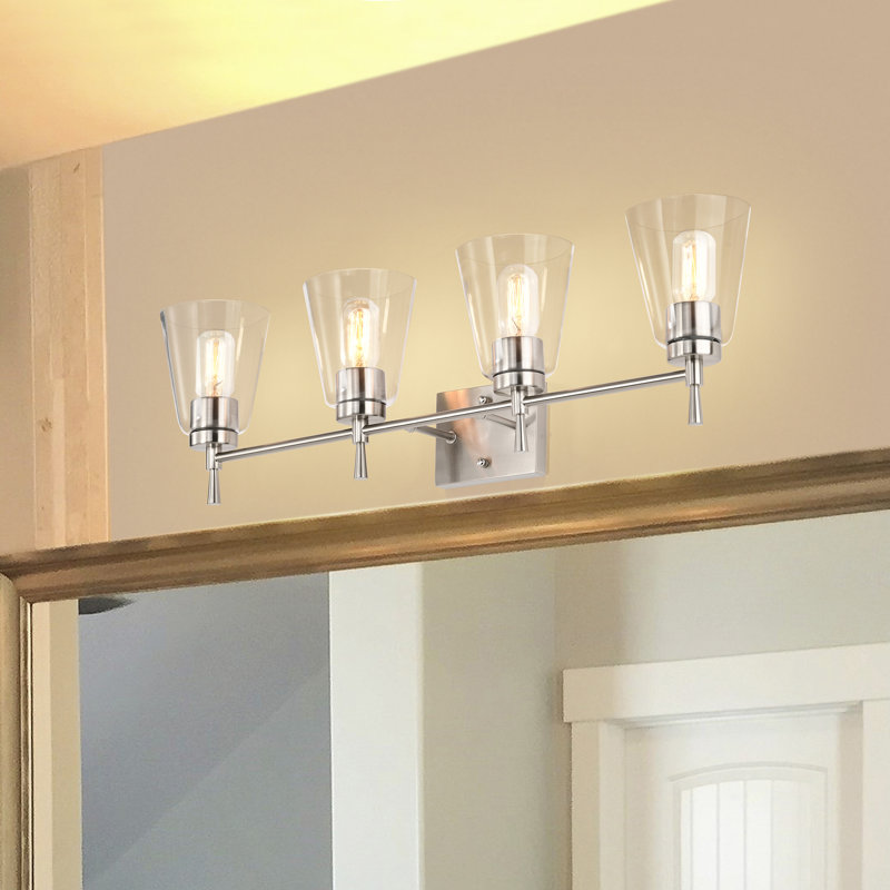4 - Light Dimmable Vanity Light, Brushed Nickel
