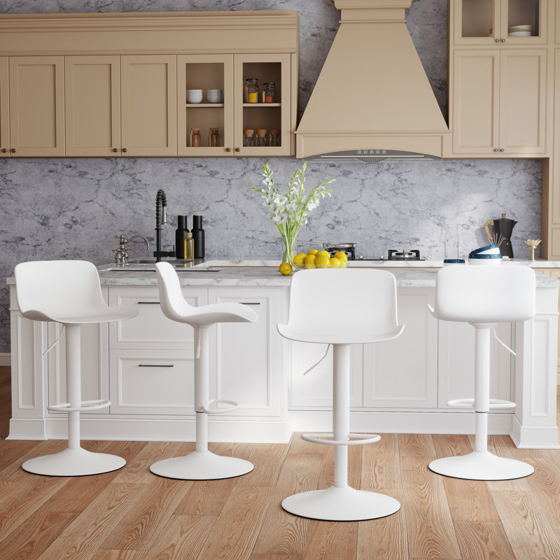 Tabouret de bar Beora, 4, Blanc