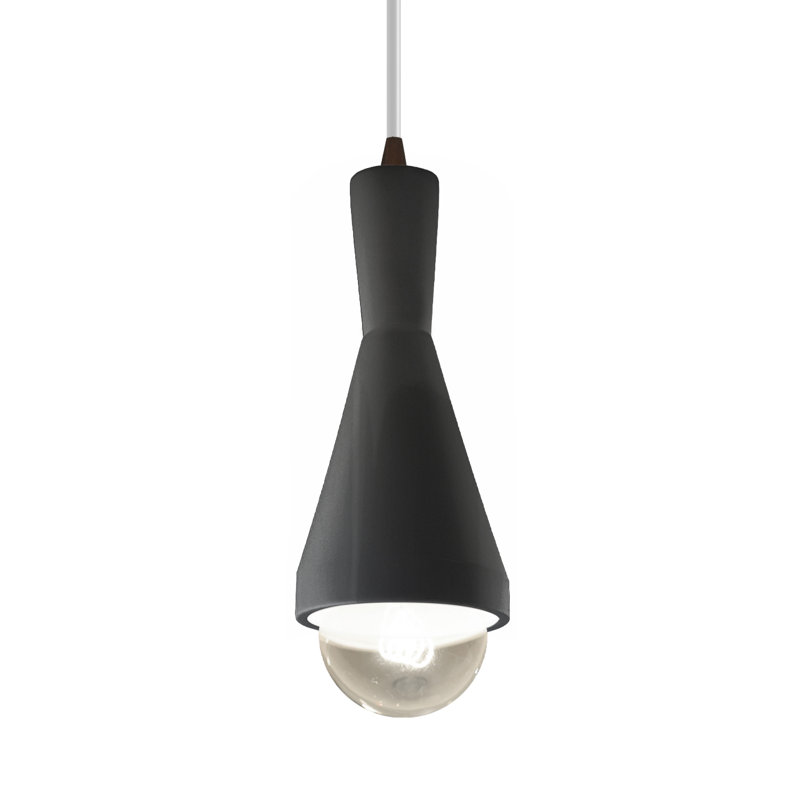 Luminaire suspendu 1 lumière avec détails en métal Breeona, Bronze foncé, Gloss Grey