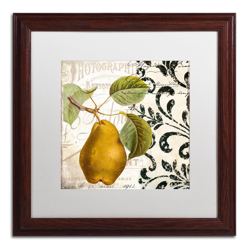 'Les Fruits Jardin I' Framed Graphic Art, White, 16" H x 16" W x 0.5" D