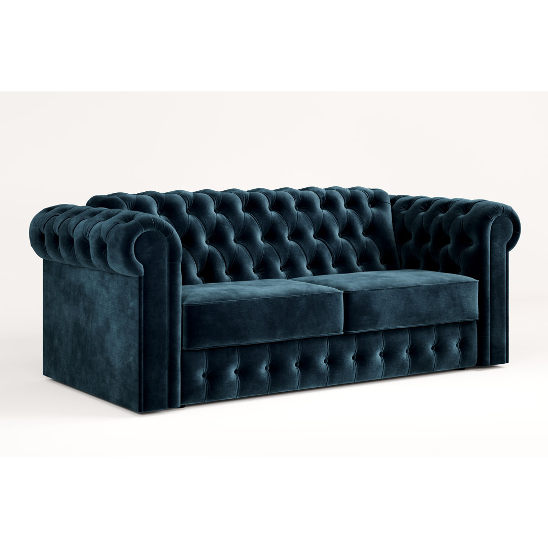 3-Sitzer Schlafsofa Chesterfield aus Samt