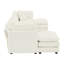 Canapé en U avec repose-pieds double, tissu chenille blanc pour la détente, modulaire rembourré, rembourrage en éponge de qualité en forme de U