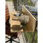 Heartwell Rectangular Pine Solid Wood Steel Outdoor Balcony Table - 110 cm W 40 cm D