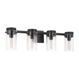 Chapman & Myers Garrett Bathroom Bedroom Wall Fixture In Aged Iron Finish With Clear Shade