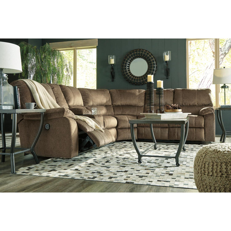 Canapé modulaire inclinable de 195 po Platz, Polyester moka