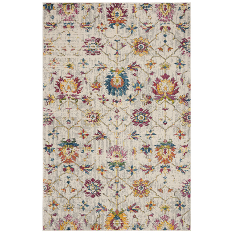 Tabinowski 107 Area Rug In Cream / Multi, Rectangle 4 pi x 6 pi