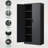 72"H Black Metal Garage Storage Cabinet 4 Shelves Lockable Doors