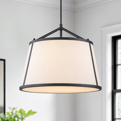 3-Light Modern Classic Fabric Drum Pendant Light