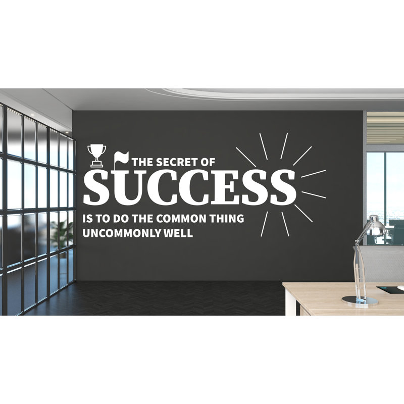 Success Wall Decor Office Wall Decal, 30" H x 70" W, Matte Black