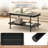 Rectangular Coffee Table, 2-Tier Center Table with Lower Shelf for Bedroom, Office Gray + Black-702172043-702172040