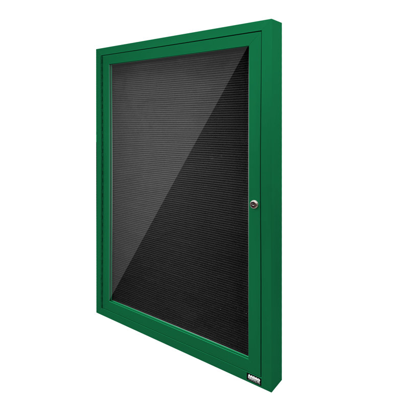 Tableau d'affichage mural fermé pour armoire d'annuaire, Vert thermolaqué, Un, H 24 po x l 18 po