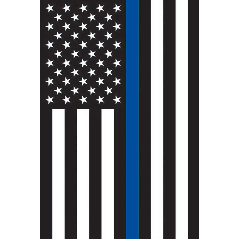 Thin Blue Line Police Garden Flag, Blue