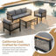 Ensemble de canapé de patio en bois d'acacia - Mobilier de conversation extérieur élégant avec coussins-1551438222