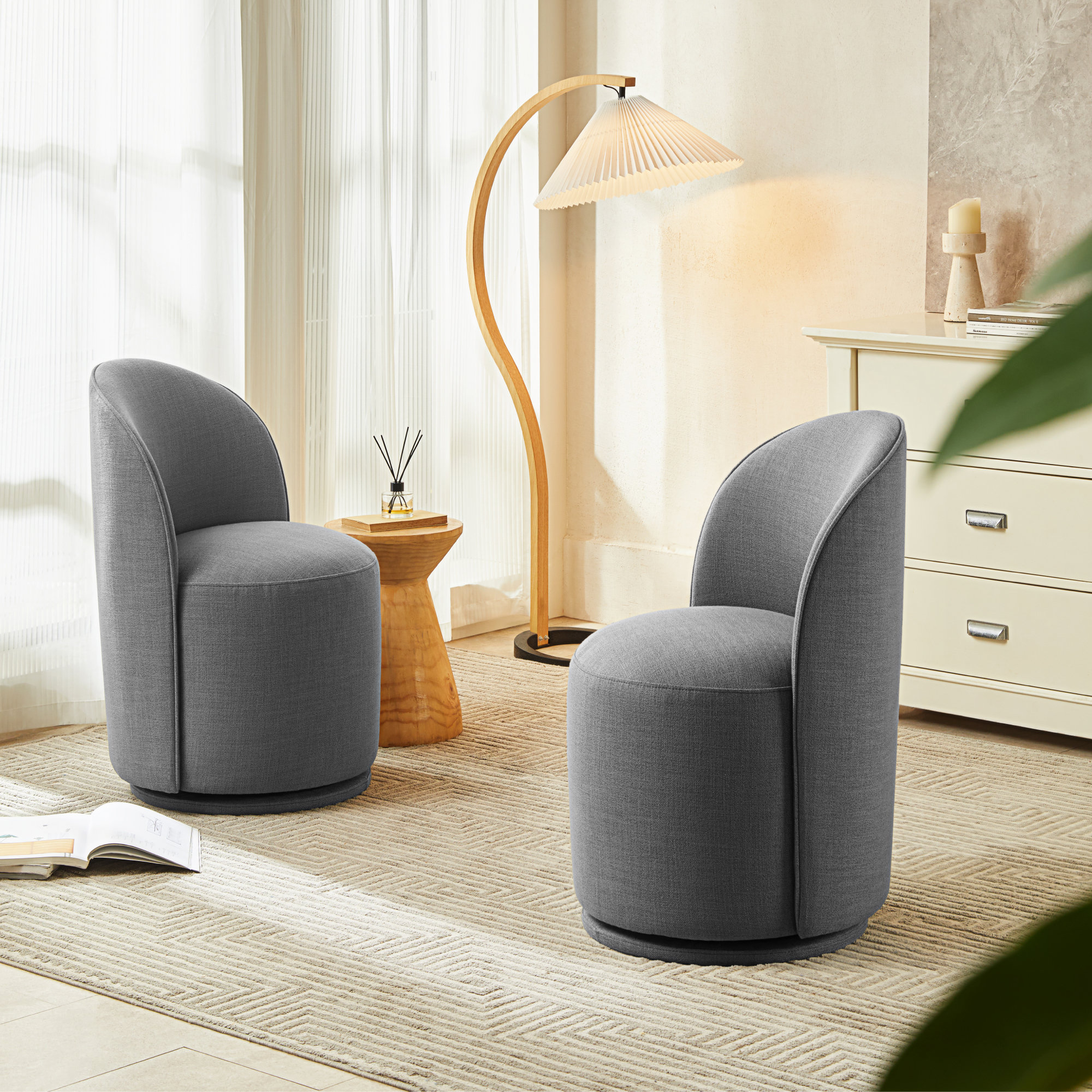 Sharlene Upholstered Side Chair, Effie Smoke Performance Linen
